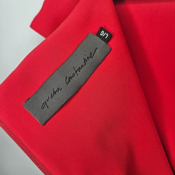 GRETA CONSTANTINE Lagos Dress Large Red Cap Sleeve Sheath Polyamide Stretch NWT - Picture 8 of 10